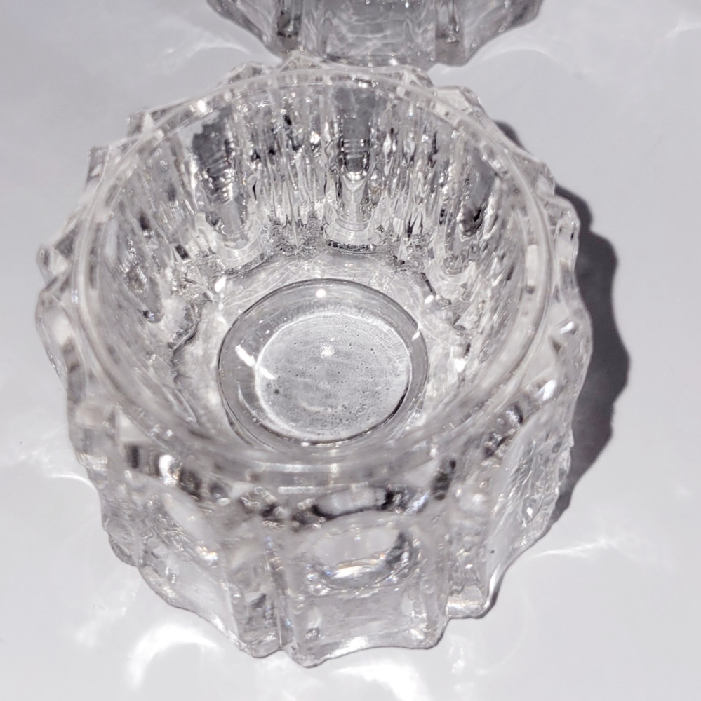 Open Vintage Salt Dips, Set of 6, Portland US Glass Antique EAPG Cellar Clear